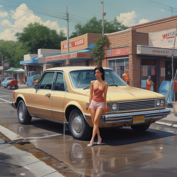 Jerome.C.House (American,1991) Girl Doing Beautiful Car Wash 2025
