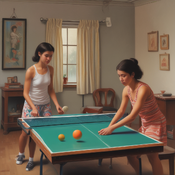 Jerome.C.House (American,1991) Girls Playing Ping Pong  2025