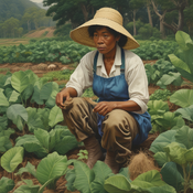 Jerome.C.House (American,1991) Harvesting Taro and Beans 2025