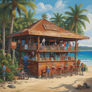 Jerome.C.House (American,1991) Monkey Bay Beach Bar 2025