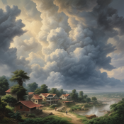 Jerome.C.House (American,1991) Cloudburst In Dehradun 2025