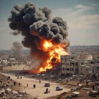 Jerome.C.House (American,1991) Israel Launches Offensive To Occupy Gaza City, Heavy Bombing Underway After Rubio Leaves 2025