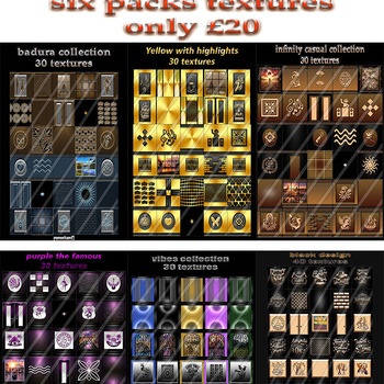 six pack textures for imvu creators offer 8 -16 august  only £20
