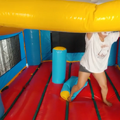 Ary jumps on big bouncy castle !!! barefeet :)
