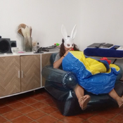 Biggest beachball mouth blow by Ary!!!!