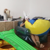 Biggest beachball mouth blow by Ary!!!!