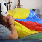 Biggest beachball mouth blow by Ary!!!!