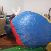 Biggest beachball mouth blow by Ary!!!!
