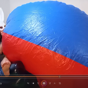 Biggest beachball mouth blow by Ary!!!!