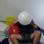 Blow balloons for 1 hour by mouth !!!