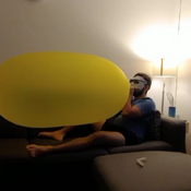 Blow balloons for 1 hour by mouth !!!