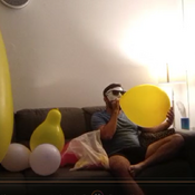 Blow balloons for 1 hour by mouth !!!