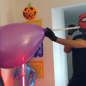 Blow balloons for 1 hour by mouth !!!