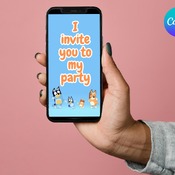 Bluey Digital Video Invitation Editable in Canva | Bluey Birthday Invitation | Editable Template | Animated Invitation