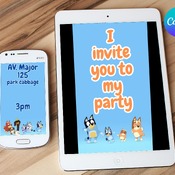 Bluey Digital Video Invitation Editable in Canva | Bluey Birthday Invitation | Editable Template | Animated Invitation