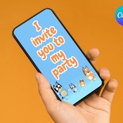 Bluey Digital Video Invitation Editable in Canva | Bluey Birthday Invitation | Editable Template | Animated Invitation