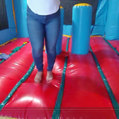 Hard jump in the inflatable bounce house by Ary!!!
