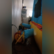 Hard jump in the inflatable bounce house by Ary!!!