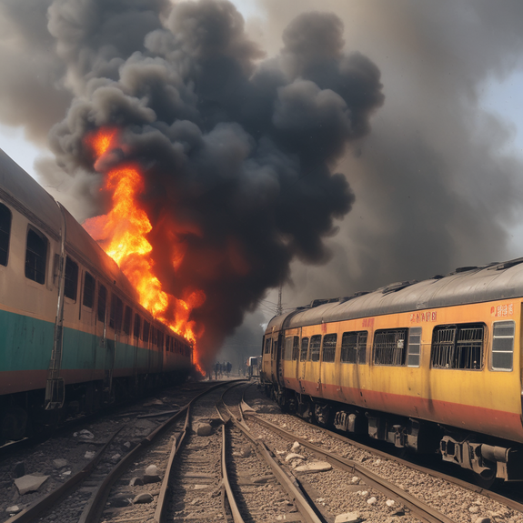 Jerome.C.House (American,1991) Punjab Train Fire 2025