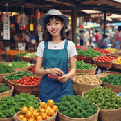 Jerome.C.House (American,1991)  Girl Sell at The Country Market 2025