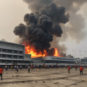 Jerome.C.House (American,1991) Bangladesh Airport Fire 2025