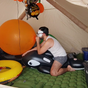 Kinky balloon blow, pop and deflated :)