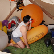 Kinky balloon blow, pop and deflated :)