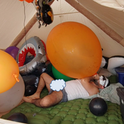 Kinky balloon blow, pop and deflated :)