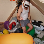 Kinky balloon blow, pop and deflated :)