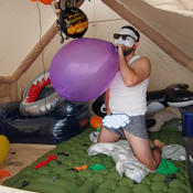 Kinky balloon blow, pop and deflated :)