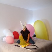 Popping lots of balloons by Alice!!! (stp, nail , ride to pop)
