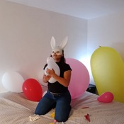 Popping lots of balloons by Alice!!! (stp, nail , ride to pop)
