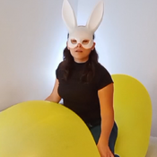 Popping lots of balloons by Alice!!! (stp, nail , ride to pop)