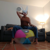Sexy beachball ride by Alice !!!