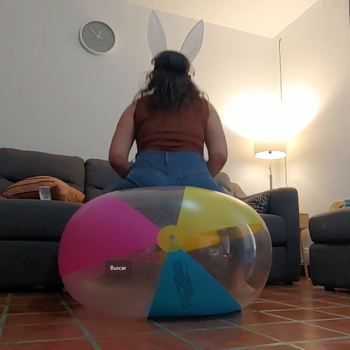 Sexy beachball ride by Alice !!!