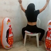 Sit to pop clown inflatables