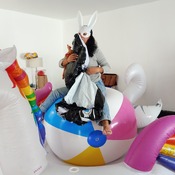 Ary ride big 72 inches and blow inflatable whale!!!