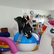 Ary ride big 72 inches and blow inflatable whale!!!