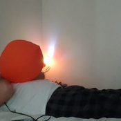 Big orange balloon mouth blow!!!