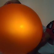 Big orange balloon mouth blow!!!