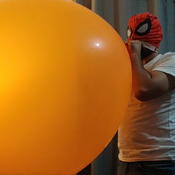 Big orange balloon mouth blow!!!