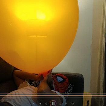 Big orange balloon mouth blow!!!