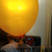 Big orange balloon mouth blow!!!