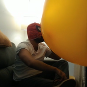 Big orange balloon mouth blow!!!