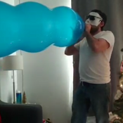 Blow 2 big balloons