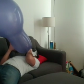 Blow 2 big balloons