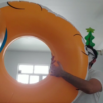 Blow inflatables and gymball time!!