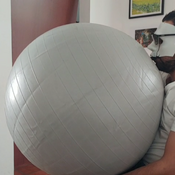 Blow inflatables and gymball time!!