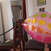 Blow to pop 24 inches balloon insite a big beachball!!!