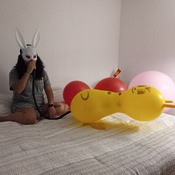 Blow to pop caterpillar cattex balloon!!!